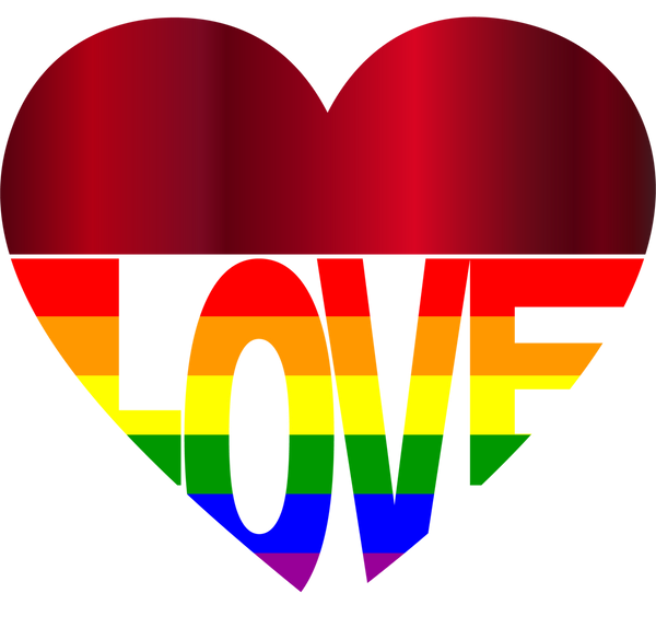 65 MCMLXV LGBT Rainbow Flag Love Heart