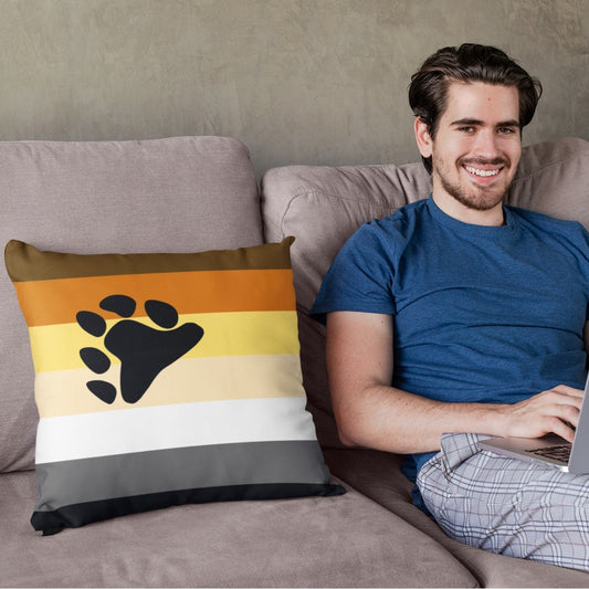 65 MCMLXV LGBT Bear Pride Flag Print Square Pillow Case Cushion Cover - 65mcmlxv