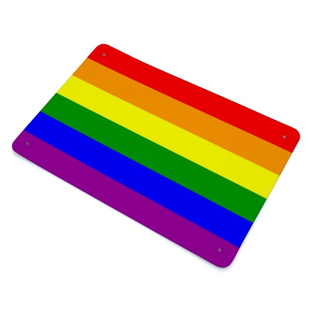 65 MCMLXV LGBT Gay Pride Rainbow Flag Iron Plate 7.9" x 11.8" - 65mcmlxv