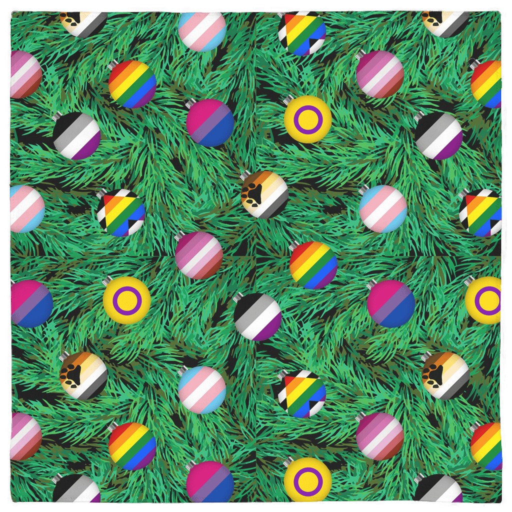 65 MCMLXV LGBTQI Pride Flags Christmas Ornaments Print Pet Dog Bandana 24x24 - 65mcmlxv