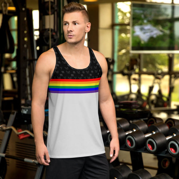65 MCMLXV Unisex LGBT Pride Rainbow Stripe Print Tank Top - 65mcmlxv