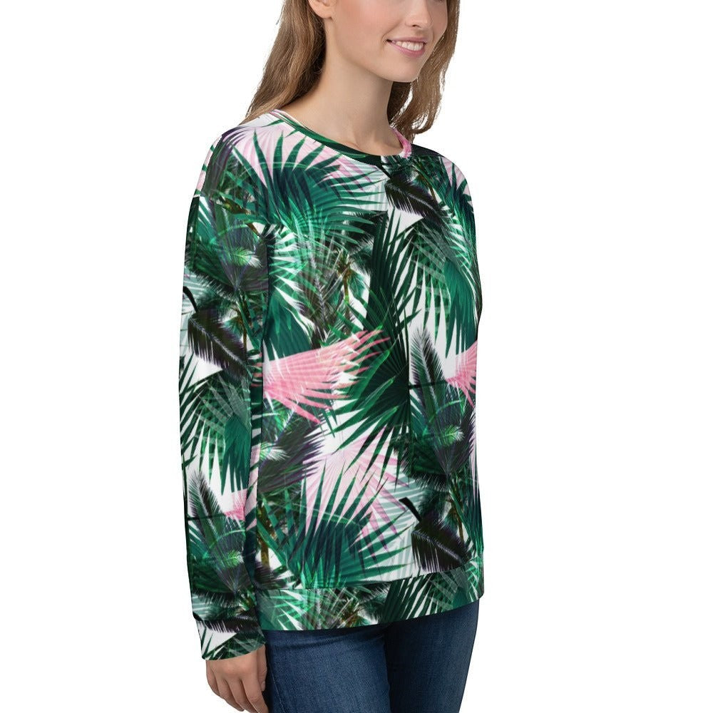 65 MCMLXV Women's Palm Fronds Print Fleece Sweatshirt - 65mcmlxv