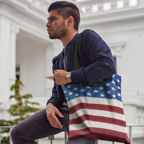 65 MCMLXV Americana USA Flag Print Tote Bag - 65mcmlxv
