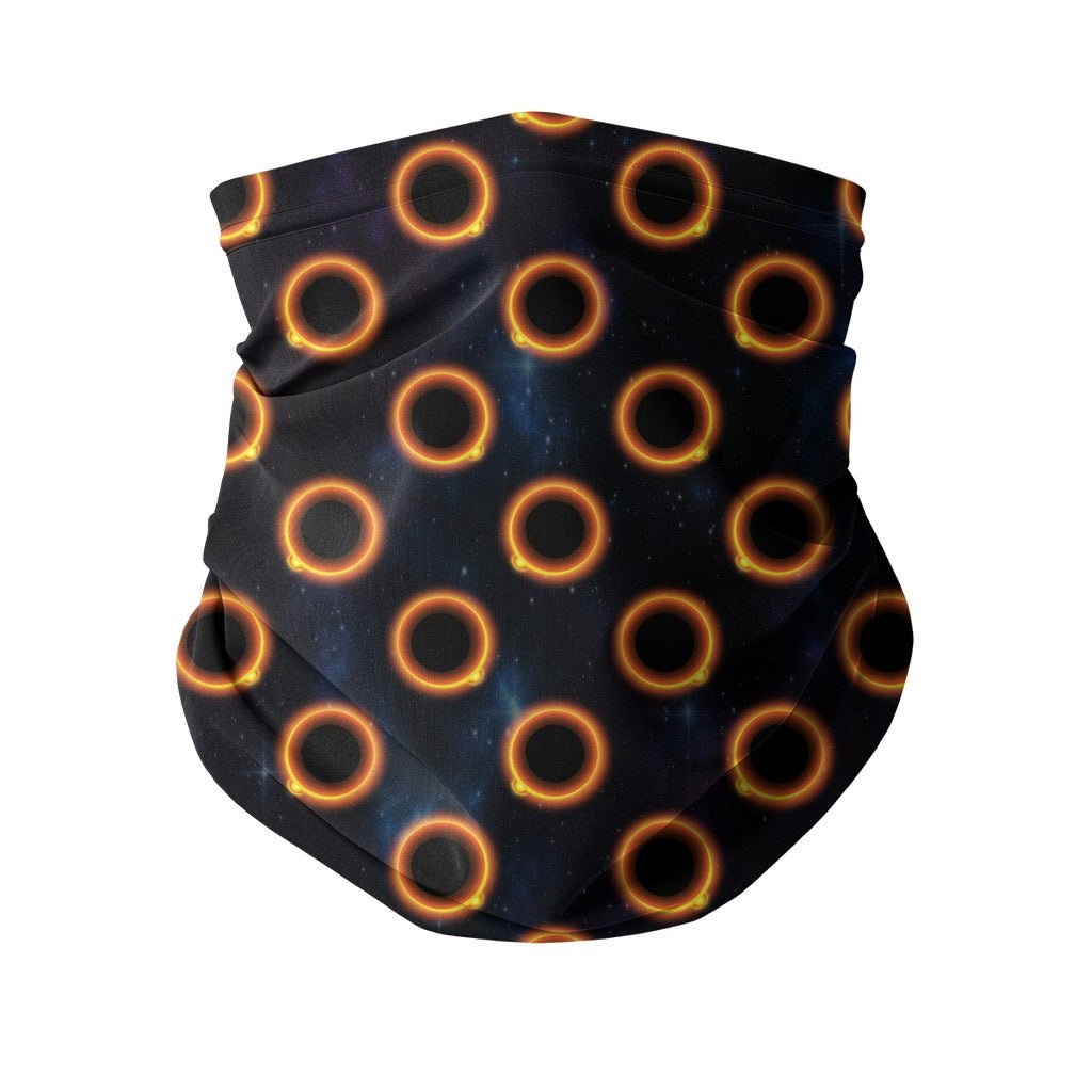 65 MCMLXV Black Solar Eclipse Polka Dot Pattern Neck Gaiter - 65mcmlxv