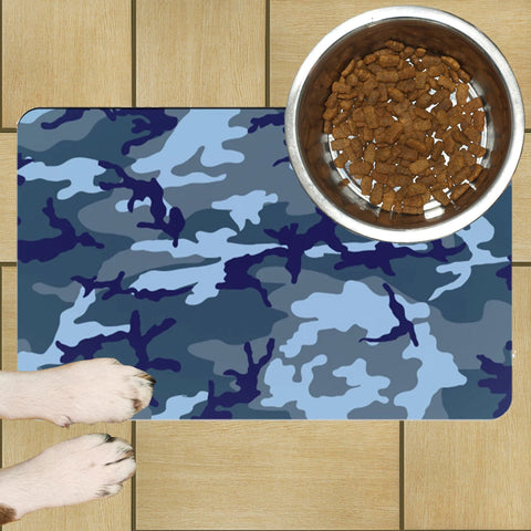65 MCMLXV Blue Camouflage Print Pet Placemat - 65mcmlxv