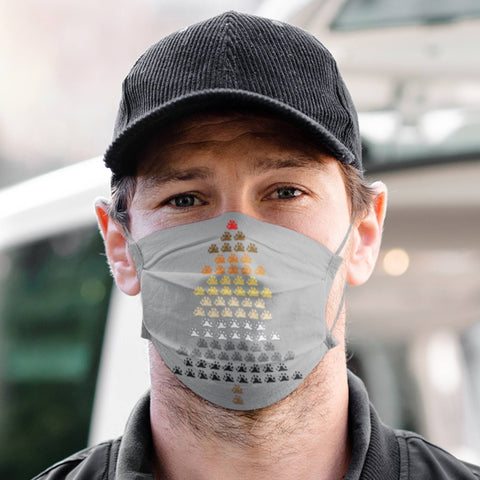 65 MCMLXV LGBT Bear Pride Flag Christmas Tree Print Face Mask - 65mcmlxv