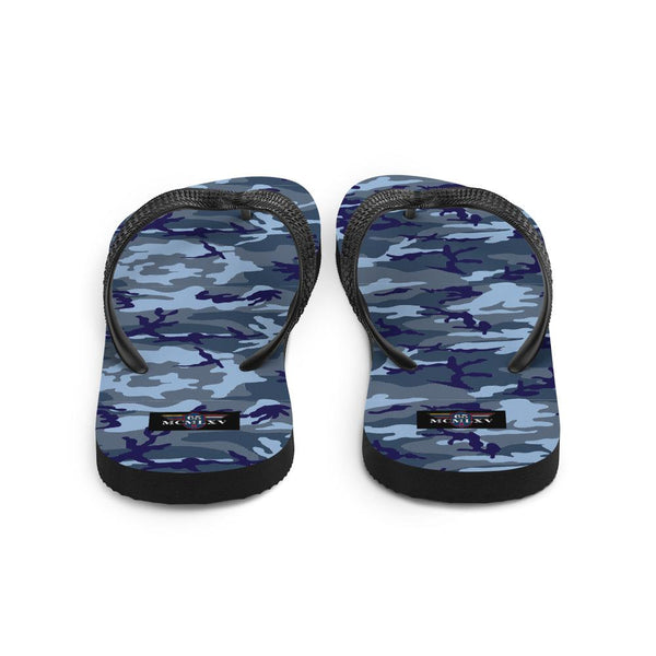 65 MCMLXV Unisex Blue Camouflage Print Flip - Flops - 65mcmlxv