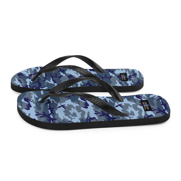 65 MCMLXV Unisex Blue Camouflage Print Flip - Flops - 65mcmlxv