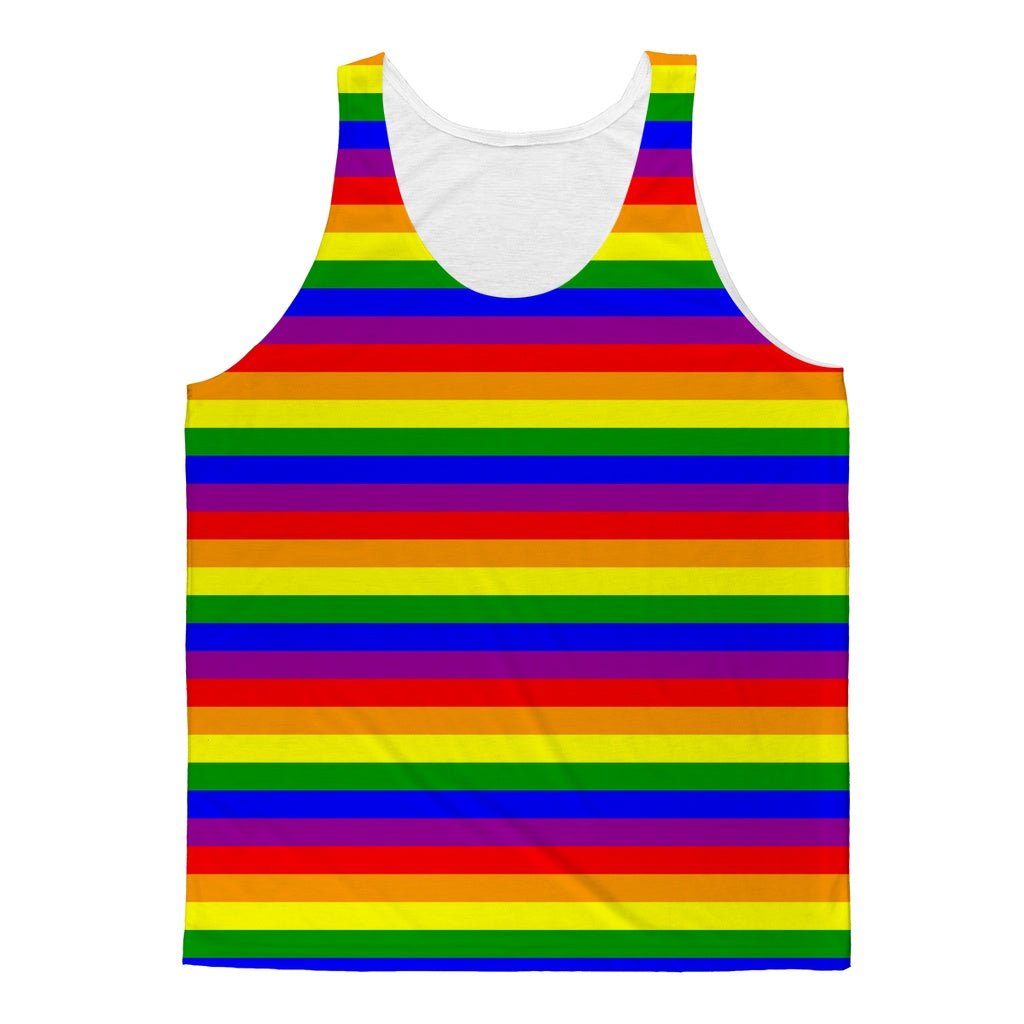 65 MCMLXV Unisex LGBT Gay Pride Rainbow Flag Stripe Print Tank Top - 65mcmlxv
