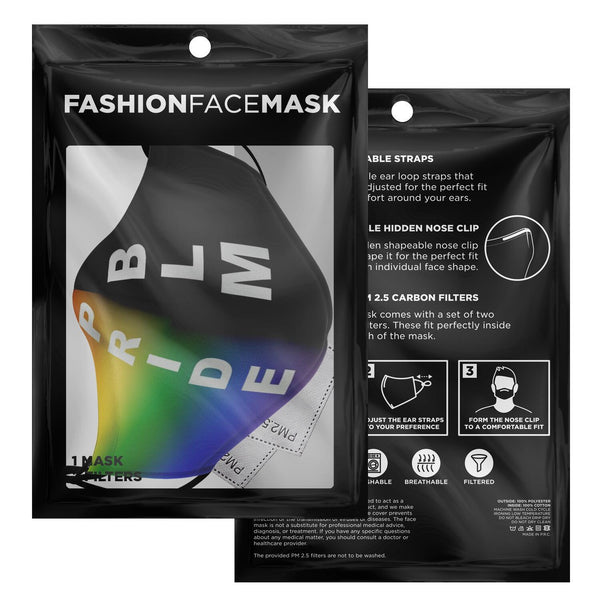 65 MCMLXV Unisex LGBT Pride - Black Lives Matter Print Reusable 2 Layer Face Mask - 65mcmlxv
