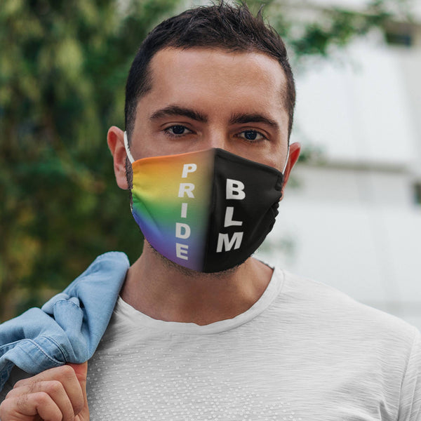 65 MCMLXV Unisex LGBT Pride - Black Lives Matter Print Reusable 2 Layer Face Mask - 65mcmlxv