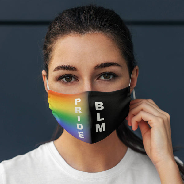 65 MCMLXV Unisex LGBT Pride - Black Lives Matter Print Reusable 2 Layer Face Mask - 65mcmlxv