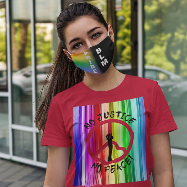 65 MCMLXV Unisex LGBT Pride - Black Lives Matter Print Reusable 2 Layer Face Mask - 65mcmlxv