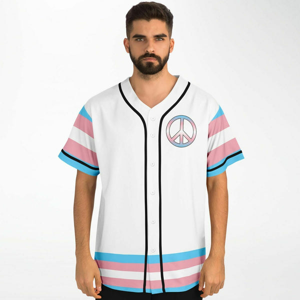 65 MCMLXV Unisex LGBT Transgender Pride Flag Print Baseball Jersey - 65mcmlxv