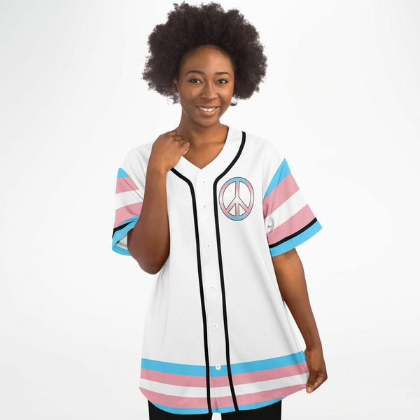 65 MCMLXV Unisex LGBT Transgender Pride Flag Print Baseball Jersey - 65mcmlxv