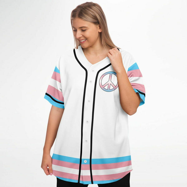 65 MCMLXV Unisex LGBT Transgender Pride Flag Print Baseball Jersey - 65mcmlxv