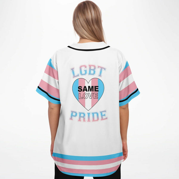 65 MCMLXV Unisex LGBT Transgender Pride Flag Print Baseball Jersey - 65mcmlxv