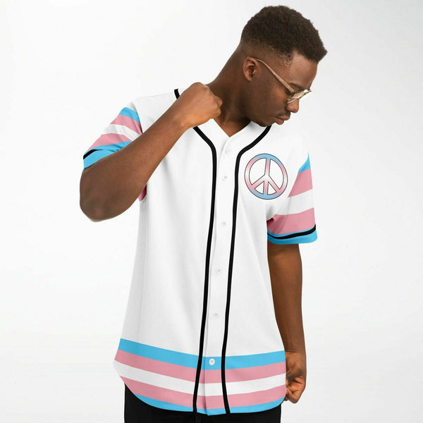 65 MCMLXV Unisex LGBT Transgender Pride Flag Print Baseball Jersey - 65mcmlxv