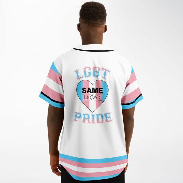 65 MCMLXV Unisex LGBT Transgender Pride Flag Print Baseball Jersey - 65mcmlxv