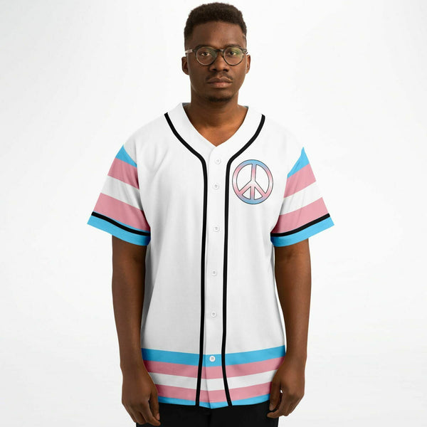 65 MCMLXV Unisex LGBT Transgender Pride Flag Print Baseball Jersey - 65mcmlxv