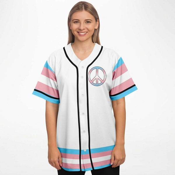 65 MCMLXV Unisex LGBT Transgender Pride Flag Print Baseball Jersey - 65mcmlxv