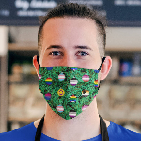 65 MCMLXV Unisex LGBTQI Christmas Ornaments Print Face Mask - 65mcmlxv