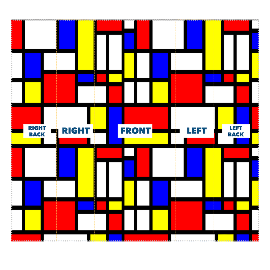 65 MCMLXV Unisex Mondrian Color Block Pattern Print Neck Gaiter Balaclava - 65mcmlxv