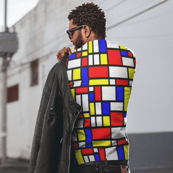 65 MCMLXV Unisex Mondrian Color Block Pattern Print T-Shirt - 65mcmlxv