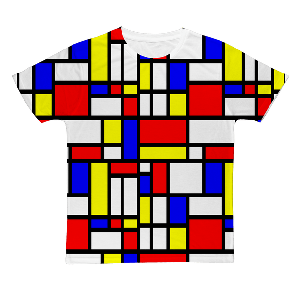 65 MCMLXV Unisex Mondrian Color Block Pattern Print T-Shirt - 65mcmlxv