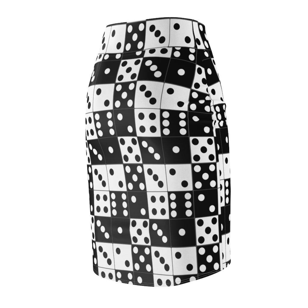 65 MCMLXV Women's Black and White Dominoes Print Pencil Skirt - 65mcmlxv