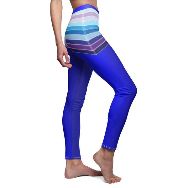 65 MCMLXV Women's Blue Streaks of Light 70s Disco Leggings - 65mcmlxv