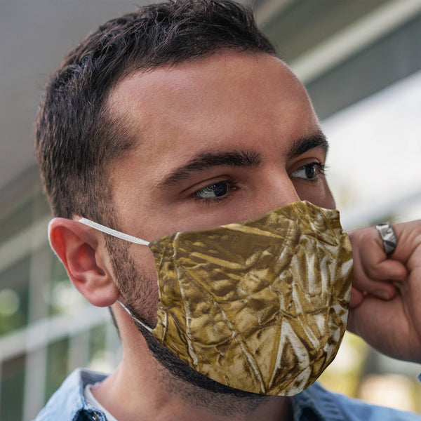 65 MCMLXV Women's Gold Lame Print Face Mask - 65mcmlxv