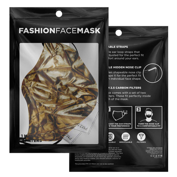 65 MCMLXV Women's Gold Lame Print Face Mask - 65mcmlxv