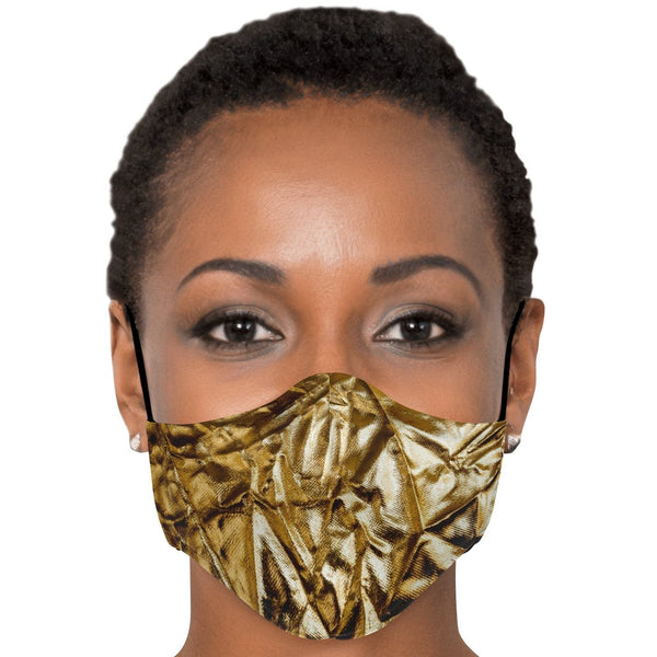 65 MCMLXV Women's Gold Lame Print Face Mask - 65mcmlxv