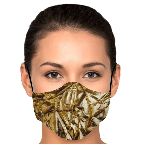 65 MCMLXV Women's Gold Lame Print Face Mask - 65mcmlxv