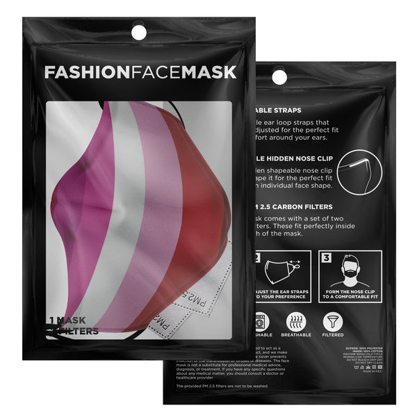 65 MCMLXV Women's LGBT Lesbian Pride Flag Print Face Mask - 65mcmlxv