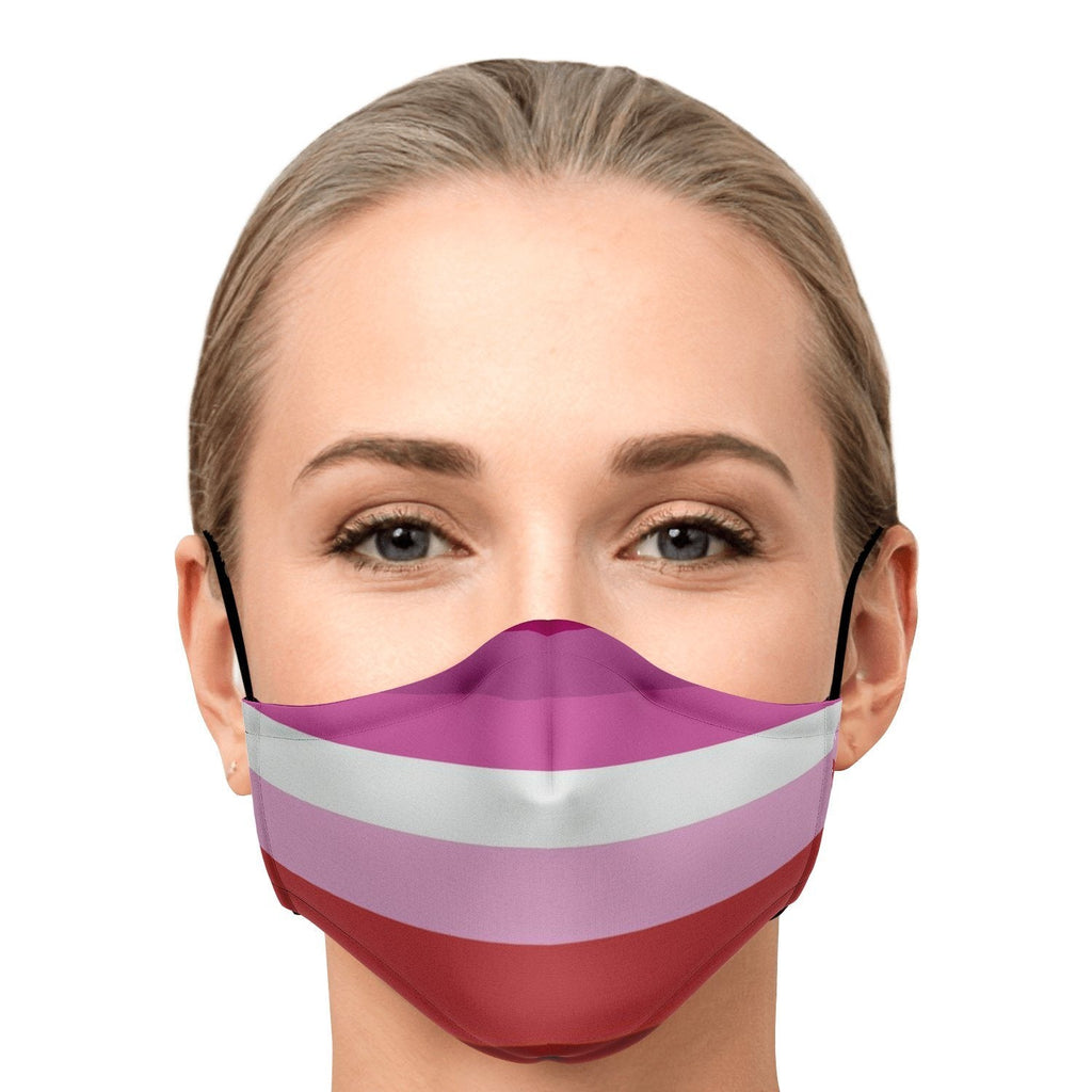 65 MCMLXV Women's LGBT Lesbian Pride Flag Print Face Mask - 65mcmlxv