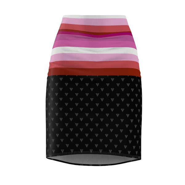 65 MCMLXV Women's LGBT Lesbian Pride Flag Print Pencil Skirt - 65mcmlxv