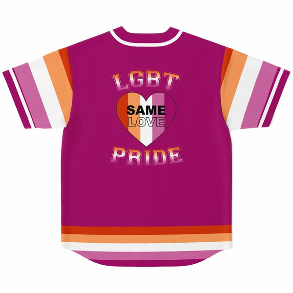65 MCMLXV Women's LGBT Lesbian Pride Sunset Flag Print Baseball Jersey - 65mcmlxv