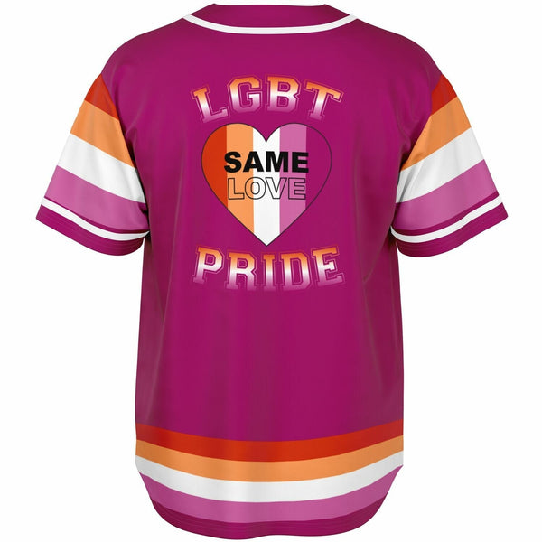 65 MCMLXV Women's LGBT Lesbian Pride Sunset Flag Print Baseball Jersey - 65mcmlxv