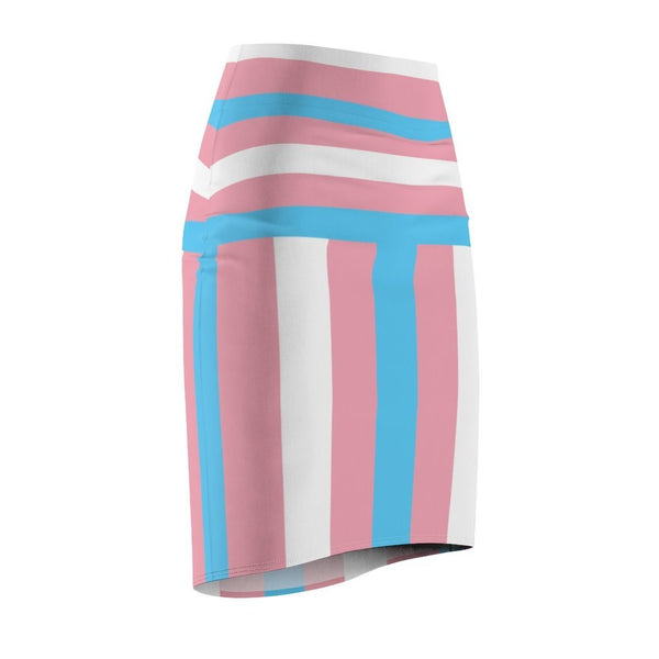 65 MCMLXV Women's LGBT Transgender Pride Flag Print Pencil Skirt - 65mcmlxv