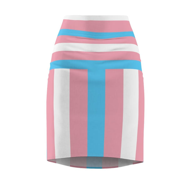 65 MCMLXV Women's LGBT Transgender Pride Flag Print Pencil Skirt - 65mcmlxv