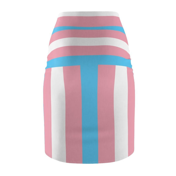 65 MCMLXV Women's LGBT Transgender Pride Flag Print Pencil Skirt - 65mcmlxv