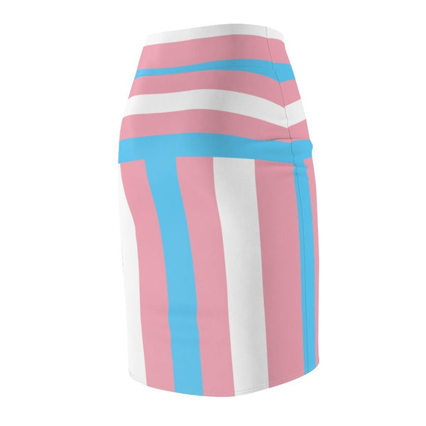 65 MCMLXV Women's LGBT Transgender Pride Flag Print Pencil Skirt - 65mcmlxv