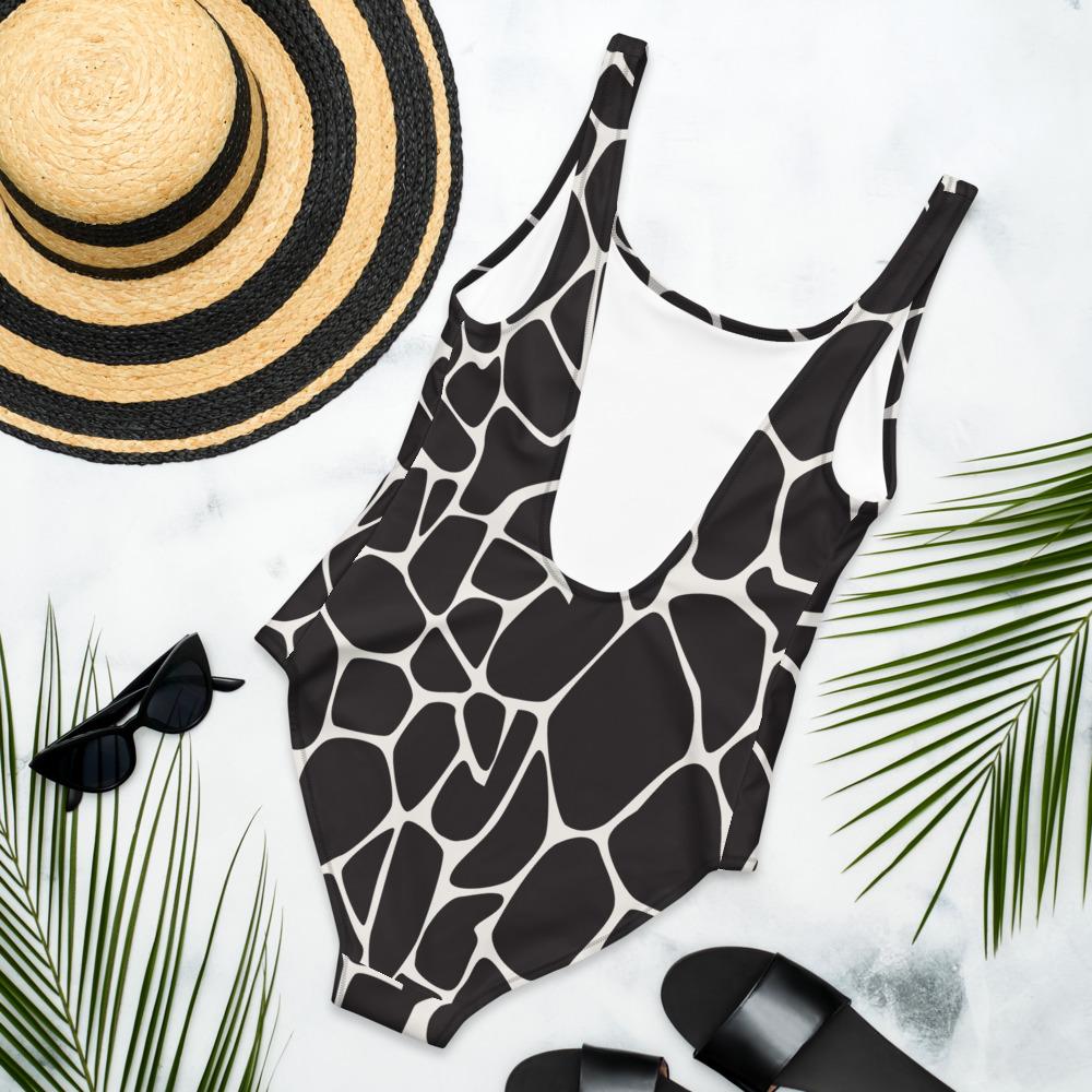 65 MCMLXV Women's Oversized Black and White Giraffe Print One - Piece Swimsuit - 65mcmlxv