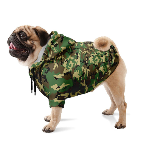 65 MCMLXV Military Camouflage Dog Zip Hoodie-Athletic Dog Zip-Up Hoodie - AOP-65mcmlxv