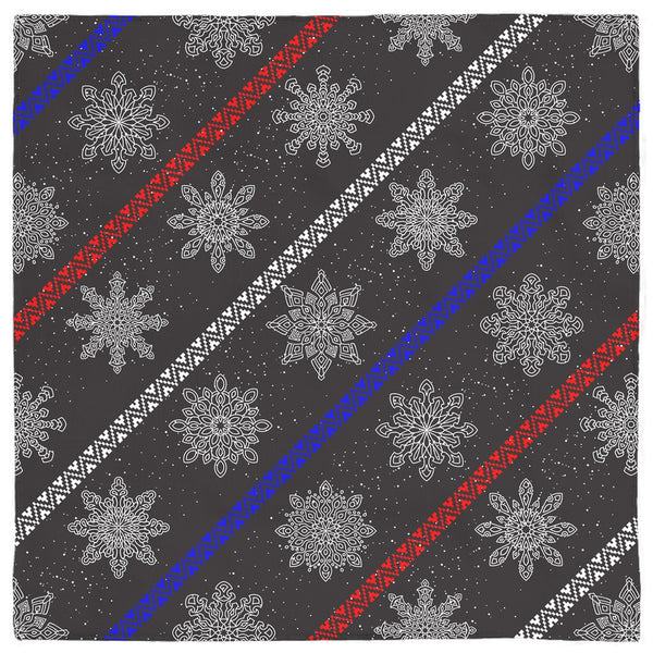 65 MCMLXV Black Christmas Snowflake Stripe Pet Bandana-pet bandana-65mcmlxv