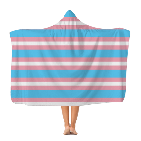65 MCMLXV Unisex LGBT Transgender Pride Flag Hooded Blanket 72x55