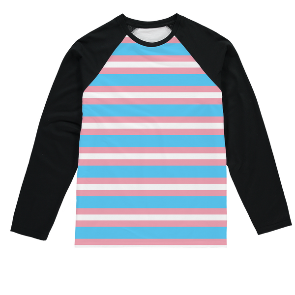 65 MCMLXV Unisex LGBT Transgender Pride Flag Baseball Long Sleeve T-Shirt