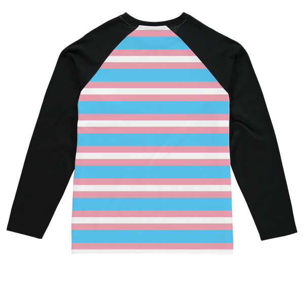 65 MCMLXV Unisex LGBT Transgender Pride Flag Baseball Long Sleeve T-Shirt